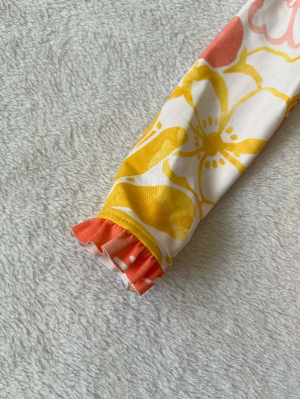 Carter's Coral & Yellow Floral Long-Sleeve Rash Guard